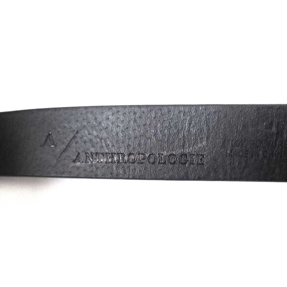 Anthropologie Square Gem Sequin Belt S Black 1 3/8\